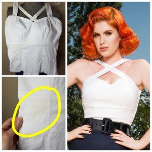 VIntage Repro Deadly Dames White Voodoo Vixen top size Small